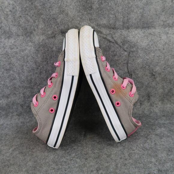 Converse Shoes Kids 1 Sneakers Double Tongue Chuck Taylor All Star Pink Gray Low - Picture 10 of 14